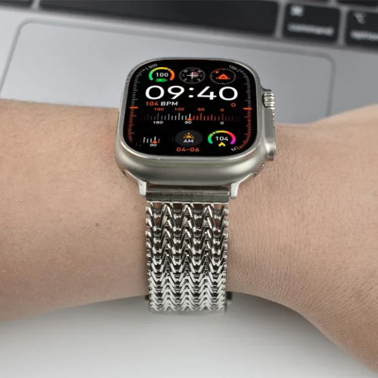 Dây đồng hồ thép không gỉ lưới nam châm, dành cho Apple Watch 46mm / 49mm / 45mm / 44mm, dành cho Apple Watch 42mm / 41mm / 40mm / 38mm