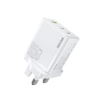 Sạc nhanh WK WP-U66 Kinkong 65W USB-C / Type-C đôi + USB GaN, phích cắm UK, phích cắm US, phích cắm EU