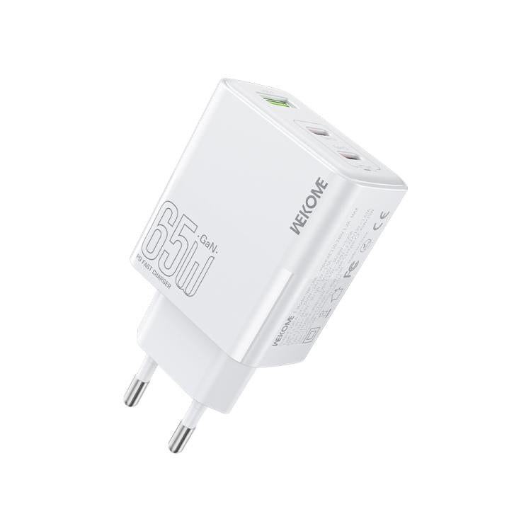 Sạc nhanh WK WP-U66 Kinkong 65W USB-C / Type-C đôi + USB GaN, phích cắm UK, phích cắm US, phích cắm EU