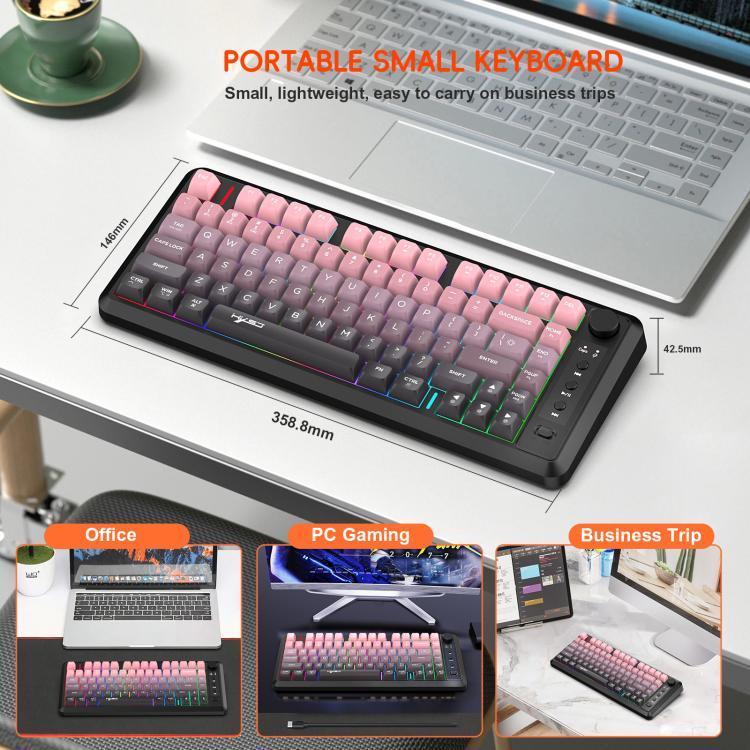 Bàn phím màng mỏng RGB không dây ba chế độ HXSJ L400 81 phím