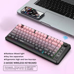 Bàn phím màng mỏng RGB không dây ba chế độ HXSJ L400 81 phím
