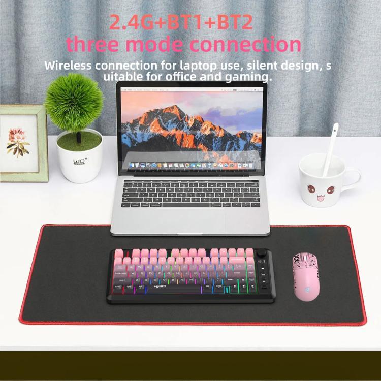 Bàn phím màng mỏng RGB không dây ba chế độ HXSJ L400 81 phím
