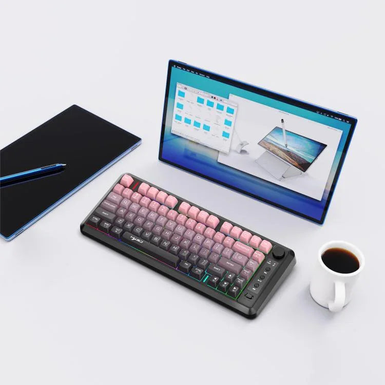 Bàn phím màng mỏng RGB không dây ba chế độ HXSJ L400 81 phím