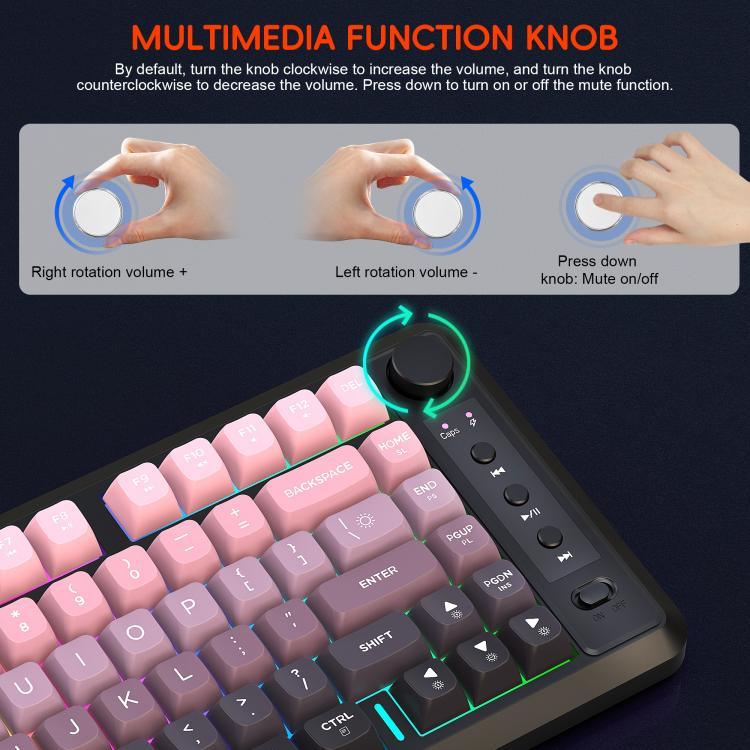 Bàn phím màng mỏng RGB không dây ba chế độ HXSJ L400 81 phím