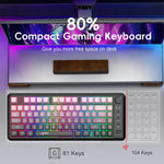 Bàn phím màng mỏng RGB không dây ba chế độ HXSJ L400 81 phím
