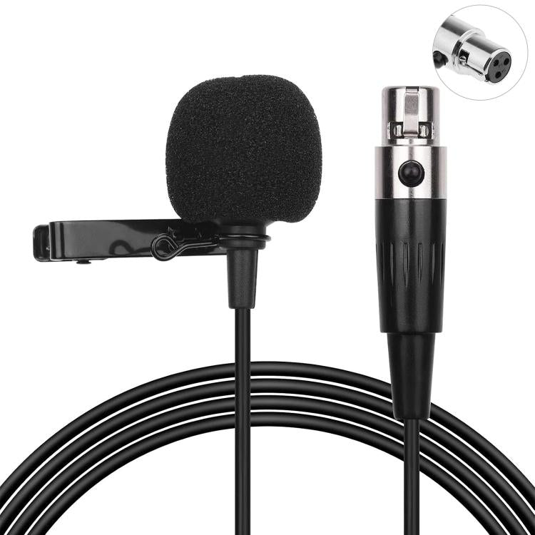 Micro lavalier kim loại, chiều dài cáp: 1.5m, đầu XLR 3 chân, đầu XLR 4 chân