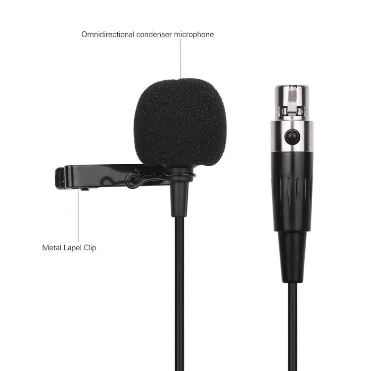 Micro lavalier kim loại, chiều dài cáp: 1.5m, đầu XLR 3 chân, đầu XLR 4 chân