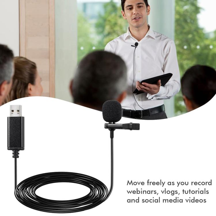 Micro lavalier giao diện USB cho laptop ghi âm hội nghị trực tiếp, giao diện USB