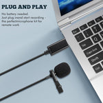 Micro lavalier giao diện USB cho laptop ghi âm hội nghị trực tiếp, giao diện USB