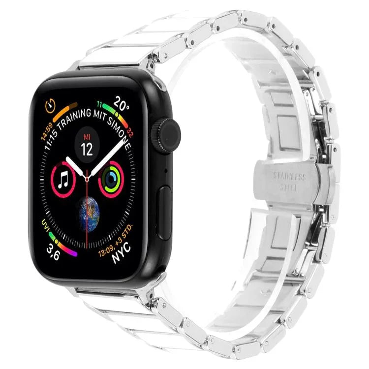 Dây đồng hồ thép gốm ba hạt 18mm, dành cho Apple Watch 46mm / 49mm / 45mm / 44mm, dành cho Apple Watch 42mm / 41mm / 40mm / 38mm
