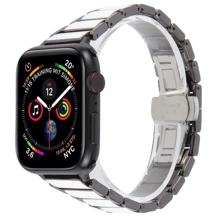 Dây đồng hồ thép gốm ba hạt 18mm, dành cho Apple Watch 46mm / 49mm / 45mm / 44mm, dành cho Apple Watch 42mm / 41mm / 40mm / 38mm