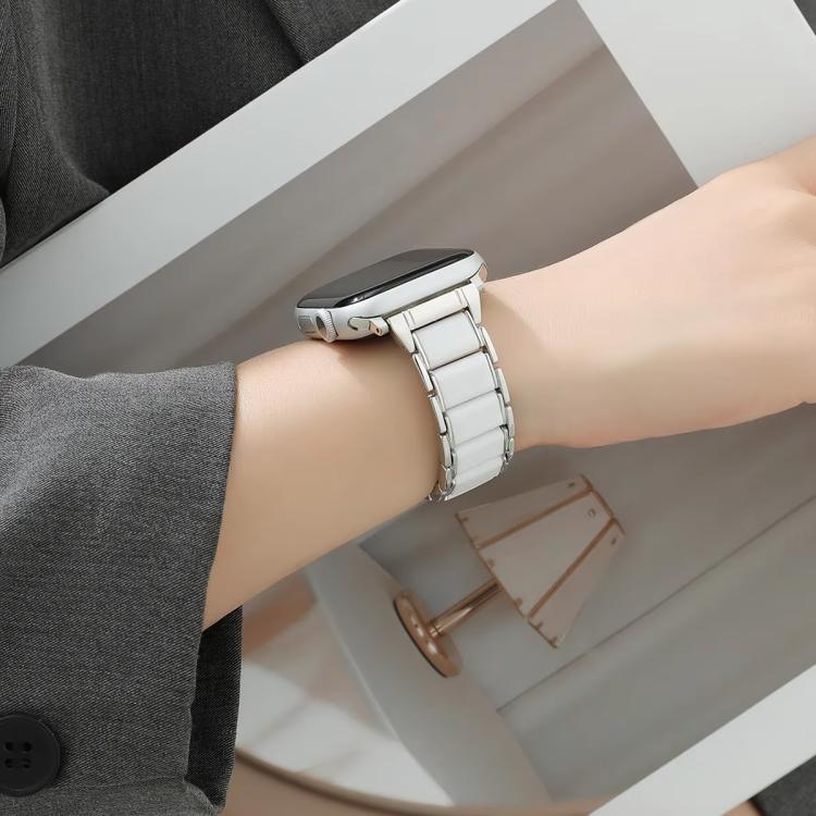 Dây đồng hồ thép gốm ba hạt 18mm, dành cho Apple Watch 46mm / 49mm / 45mm / 44mm, dành cho Apple Watch 42mm / 41mm / 40mm / 38mm
