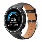 xDfind Flat Head Black Shark Fine Grain Leather Watch Band, For Garmin Fenix 8/7/6/5 22mm 20mm, For Garmin Fenix 8/7X/6X/5X 26mm 22mm, For Garmin Forerunner 220/735/735XT/230/235 20mm, For Garmin Forerunner 35/30/35j 20mm