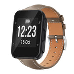 xDfind Flat Head Black Shark Fine Grain Leather Watch Band, For Garmin Fenix 8/7/6/5 22mm 20mm, For Garmin Fenix 8/7X/6X/5X 26mm 22mm, For Garmin Forerunner 220/735/735XT/230/235 20mm, For Garmin Forerunner 35/30/35j 20mm