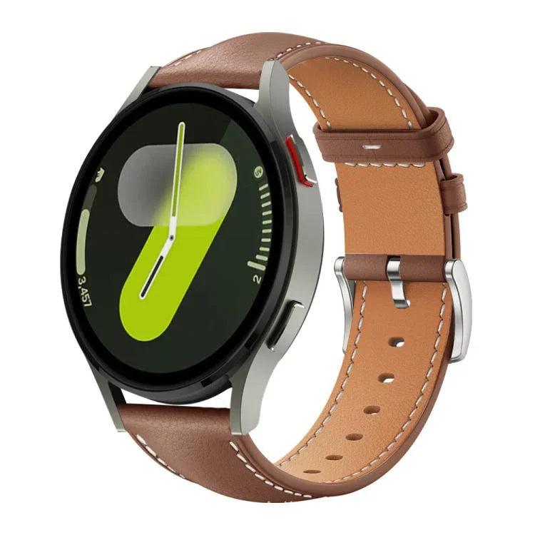 xDfind Flat Head Black Shark Fine Grain Leather Watch Band, For Samsung Galaxy Watch Ultra / Ultra 2025, For Samsung Galaxy Watch8 / Watch8 Classic, For Samsung Galaxy Watch7 / FE / 6 / 5 / 4