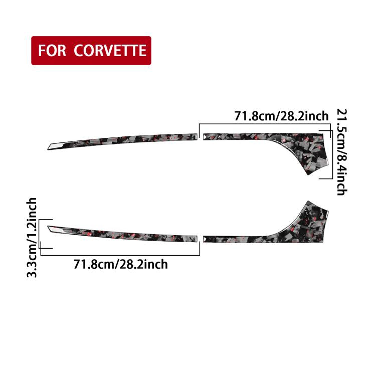 4pcs/Set Forged Gold Foil Carbon Fiber Car Rear Sides Decorative Sticker for Chevrolet Corvette C8 2020-, Left and Right Driver, Rear Sides