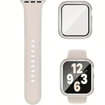 Dây đồng hồ Silicone Khóa Chốt với Ốp PC Tích Hợp Film, Dành cho Apple Watch Series 44mm, Dành cho Apple Watch Series 40mm, Dành cho Apple Watch Series 10 / 11 46mm, Dành cho Apple Watch Series 10 / 11 42mm, Dành cho Apple Watch Ultra 3 / 2 / 1 49mm