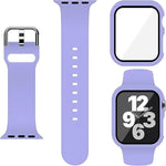Dây đồng hồ Silicone Khóa Chốt với Ốp PC Tích Hợp Film, Dành cho Apple Watch Series 44mm, Dành cho Apple Watch Series 40mm, Dành cho Apple Watch Series 10 / 11 46mm, Dành cho Apple Watch Series 10 / 11 42mm, Dành cho Apple Watch Ultra 3 / 2 / 1 49mm