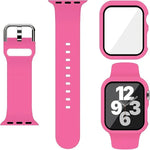 Dây đồng hồ Silicone Khóa Chốt với Ốp PC Tích Hợp Film, Dành cho Apple Watch Series 44mm, Dành cho Apple Watch Series 40mm, Dành cho Apple Watch Series 10 / 11 46mm, Dành cho Apple Watch Series 10 / 11 42mm, Dành cho Apple Watch Ultra 3 / 2 / 1 49mm