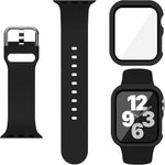 Dây đồng hồ Silicone Khóa Chốt với Ốp PC Tích Hợp Film, Dành cho Apple Watch Series 44mm, Dành cho Apple Watch Series 40mm, Dành cho Apple Watch Series 10 / 11 46mm, Dành cho Apple Watch Series 10 / 11 42mm, Dành cho Apple Watch Ultra 3 / 2 / 1 49mm