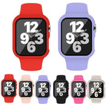 Dây đồng hồ Silicone Khóa Chốt với Ốp PC Tích Hợp Film, Dành cho Apple Watch Series 44mm, Dành cho Apple Watch Series 40mm, Dành cho Apple Watch Series 10 / 11 46mm, Dành cho Apple Watch Series 10 / 11 42mm, Dành cho Apple Watch Ultra 3 / 2 / 1 49mm
