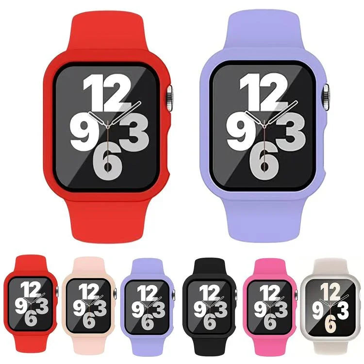 Dây đồng hồ Silicone Khóa Chốt với Ốp PC Tích Hợp Film, Dành cho Apple Watch Series 44mm, Dành cho Apple Watch Series 40mm, Dành cho Apple Watch Series 10 / 11 46mm, Dành cho Apple Watch Series 10 / 11 42mm, Dành cho Apple Watch Ultra 3 / 2 / 1 49mm