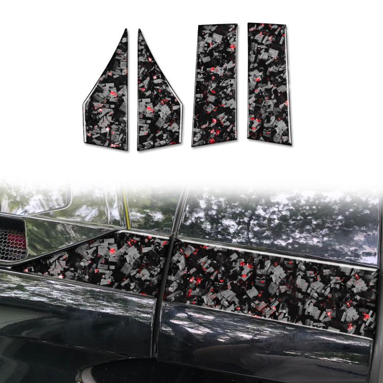 4pcs/Set Forged Gold Foil Carbon Fiber Car Roof Sides Decorative Sticker for Chevrolet Corvette C8 2020-, Left and Right Driver, Roof Sides