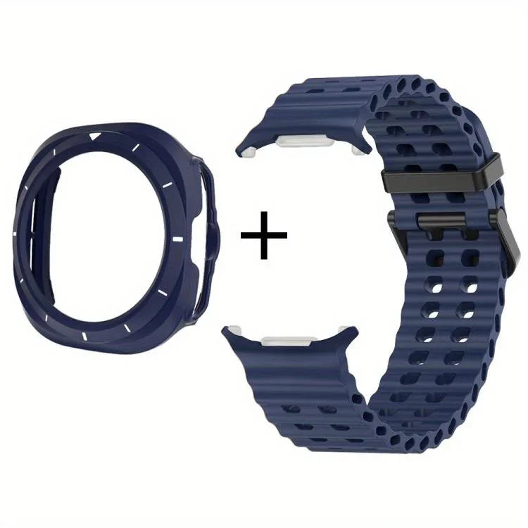 Dây Đồng Hồ Silicone Lỗ Hai Hàng Kèm Ốp TPU, Dành Cho Samsung Galaxy Watch Ultra 47mm / Ultra 2025