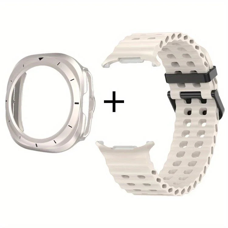 Dây Đồng Hồ Silicone Lỗ Hai Hàng Kèm Ốp TPU, Dành Cho Samsung Galaxy Watch Ultra 47mm / Ultra 2025