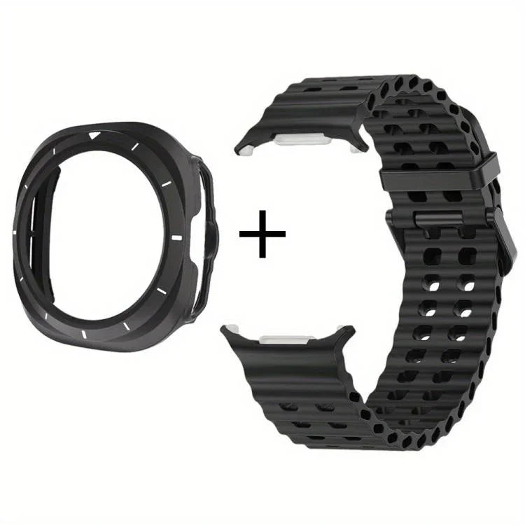 Dây Đồng Hồ Silicone Lỗ Hai Hàng Kèm Ốp TPU, Dành Cho Samsung Galaxy Watch Ultra 47mm / Ultra 2025