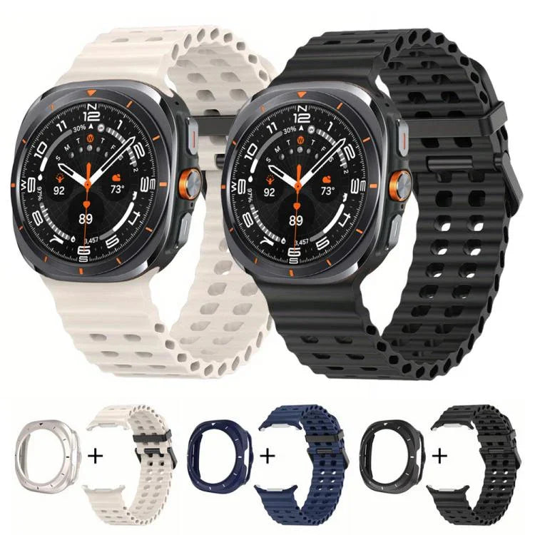 Dây Đồng Hồ Silicone Lỗ Hai Hàng Kèm Ốp TPU, Dành Cho Samsung Galaxy Watch Ultra 47mm / Ultra 2025