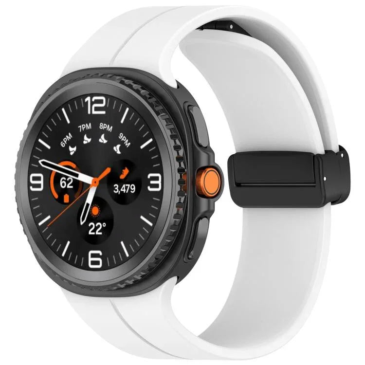 Dây đồng hồ silicone nam châm khóa gập màu đen xDfind, Dành cho Samsung Galaxy Watch8 / Watch8 Classic
