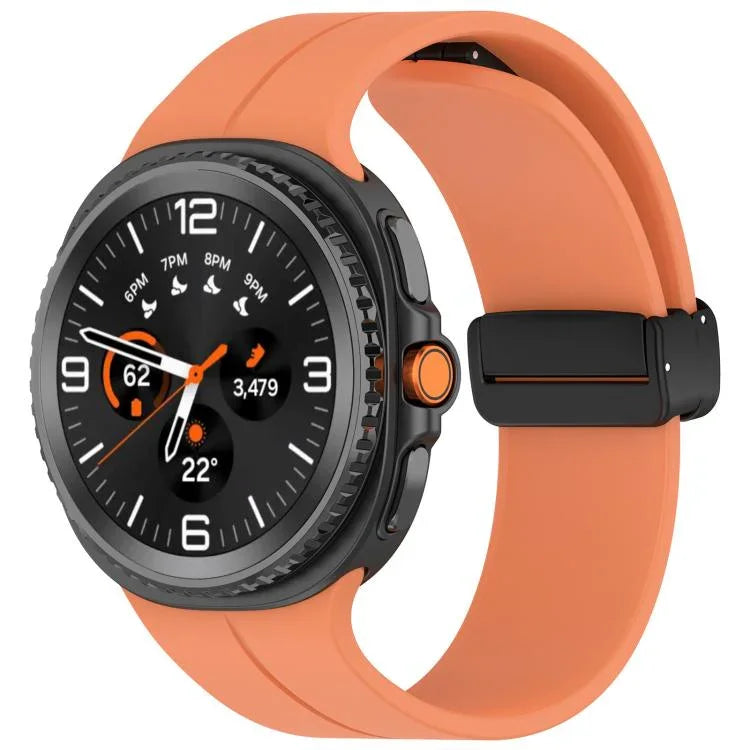 Dây đồng hồ silicone nam châm khóa gập màu đen xDfind, Dành cho Samsung Galaxy Watch8 / Watch8 Classic