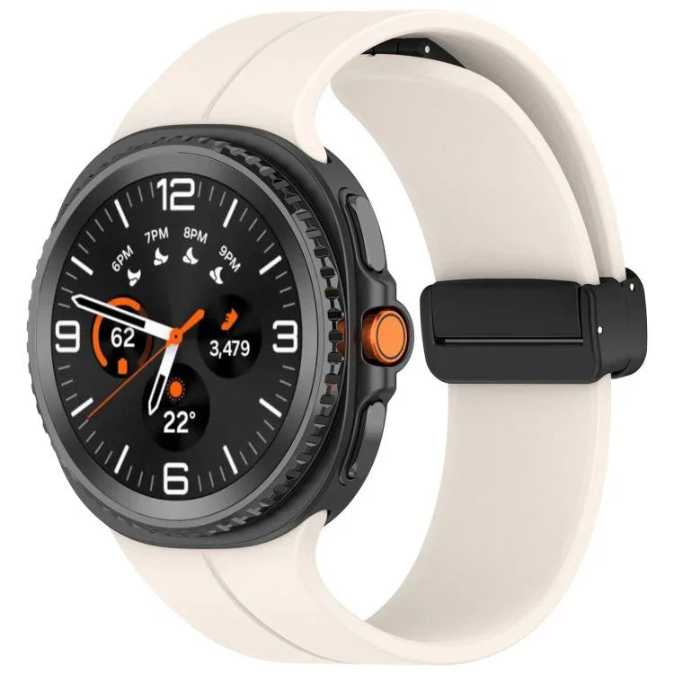 Dây đồng hồ silicone nam châm khóa gập màu đen xDfind, Dành cho Samsung Galaxy Watch8 / Watch8 Classic