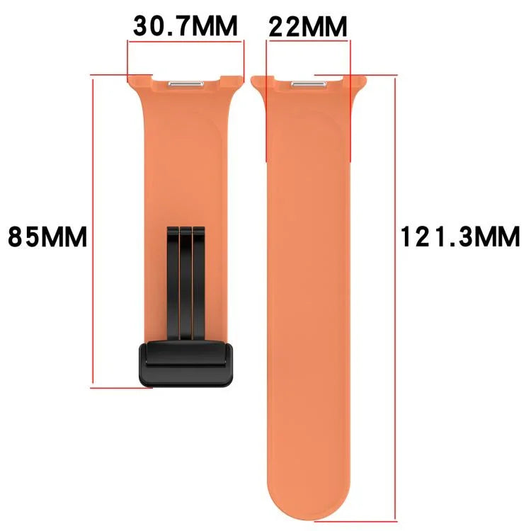 Dây đồng hồ silicone nam châm khóa gập màu đen xDfind, Dành cho Samsung Galaxy Watch8 / Watch8 Classic