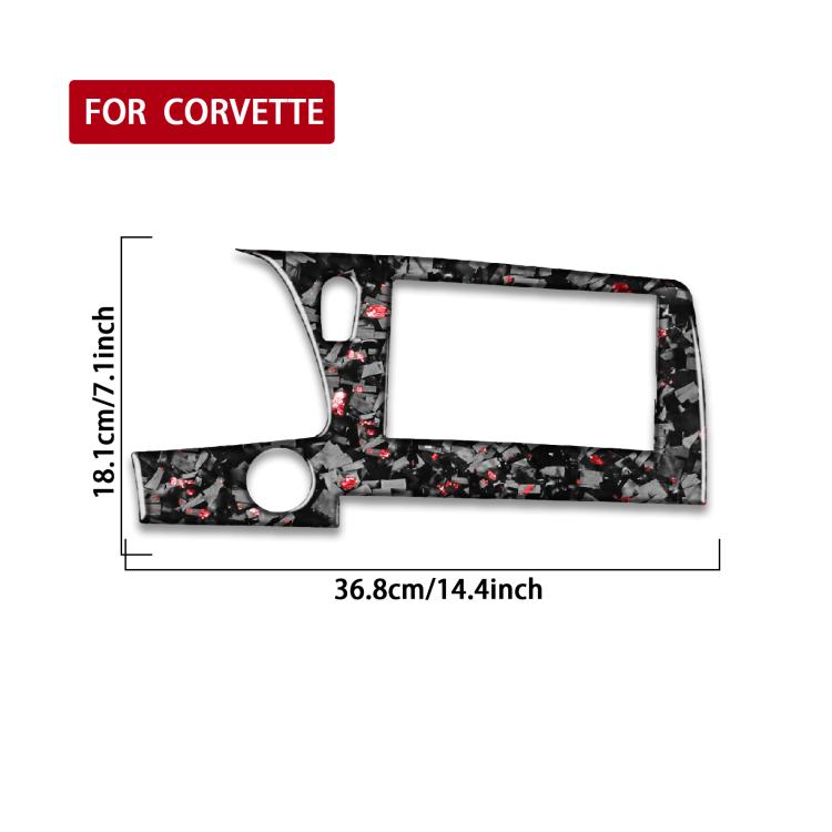 Forged Gold Foil Carbon Fiber Car Central Control Screen Frame Decorative Sticker for Chevrolet Corvette C8 2020-, Left Driver, Central Control Screen Frame, Left Driver