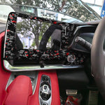Forged Gold Foil Carbon Fiber Car Central Control Screen Frame Decorative Sticker for Chevrolet Corvette C8 2020-, Right Driver, Central Control Screen Frame, Right Driver