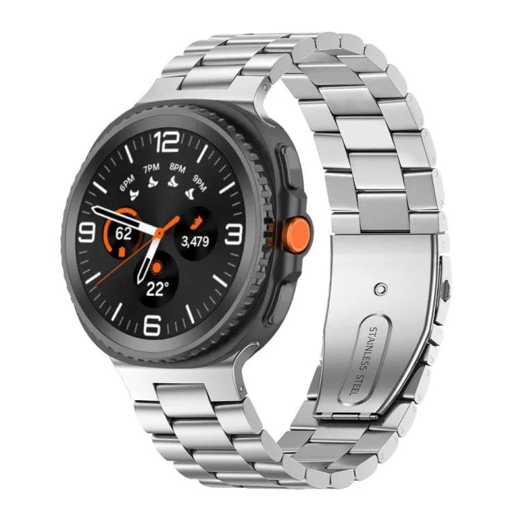 Dây đồng hồ thép không gỉ ba hạt, dành cho Samsung Galaxy Watch8 / Watch8 Classic