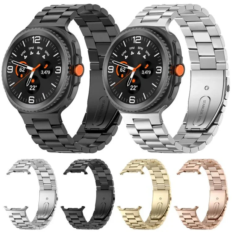 Dây đồng hồ thép không gỉ ba hạt, dành cho Samsung Galaxy Watch8 / Watch8 Classic