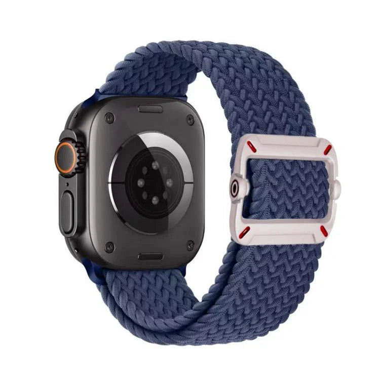 Double Loop Mechanical Buckle Nylon Braid Watch Band, For Apple Watch 46mm / 49mm / 45mm / 44mm