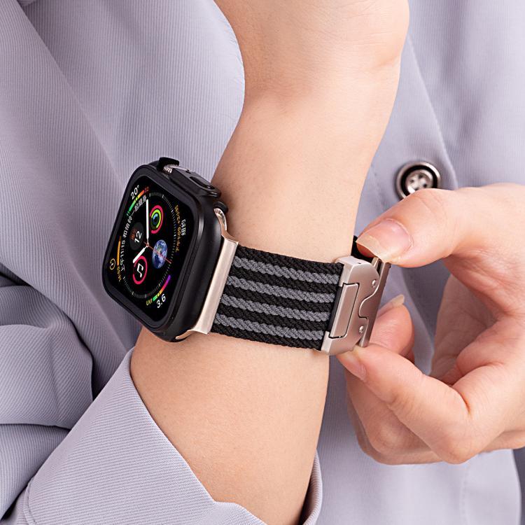 Dây đồng hồ nylon bện 3 sọc khóa dù xDfind, Dành cho Apple Watch 42 / 44 / 45 / 46 / 49mm, Dành cho Apple Watch 38 / 40 / 41 / S10 42mm