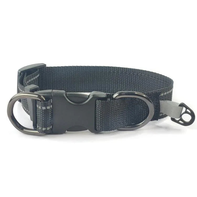 Vòng Cổ Phản Quang Cho Thú Cưng Khóa Đen Nylon, S, M, L, Vòng Cổ Nylon, S, Vòng Cổ Nylon, M, Vòng Cổ Nylon, L