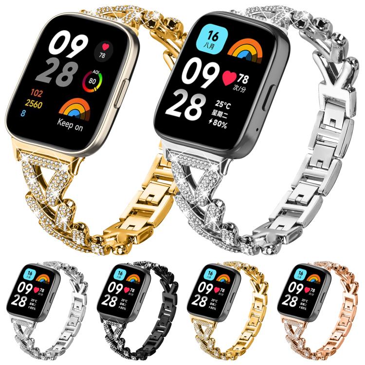 20mm xDfind Small Twist Diamond Metal Watch Band, For Xiaomi Band 10 Pro/9 Pro/Redmi Watch 6/5/4, For Redmi Watch 3 Active / Watch 3 Lite, For Redmi Watch 3