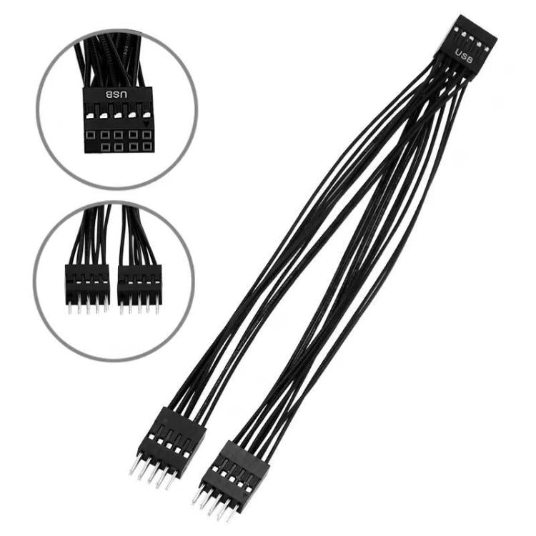 Cáp mở rộng adapter USB 2 trong 1 9 chân cho bo mạch chủ máy tính để bàn, 9 chân