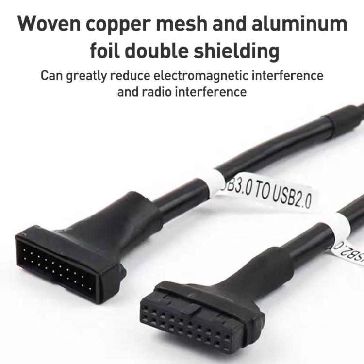 Bộ 2 cáp adapter USB3.0 cho bo mạch chủ máy tính, 20 chân đực sang 9 chân cái, 9 chân đực sang 20 chân cái