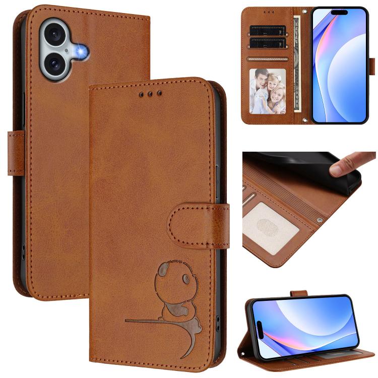 Ốp lưng điện thoại da dập nổi chống RFID Litter Panda kèm dây đeo, dành cho iPhone 17e / 16e, iPhone 17 Pro Max, iPhone 17 Pro, iPhone 17, iPhone Air, iPhone 16 Pro Max, iPhone 16 Pro, iPhone 16 Plus