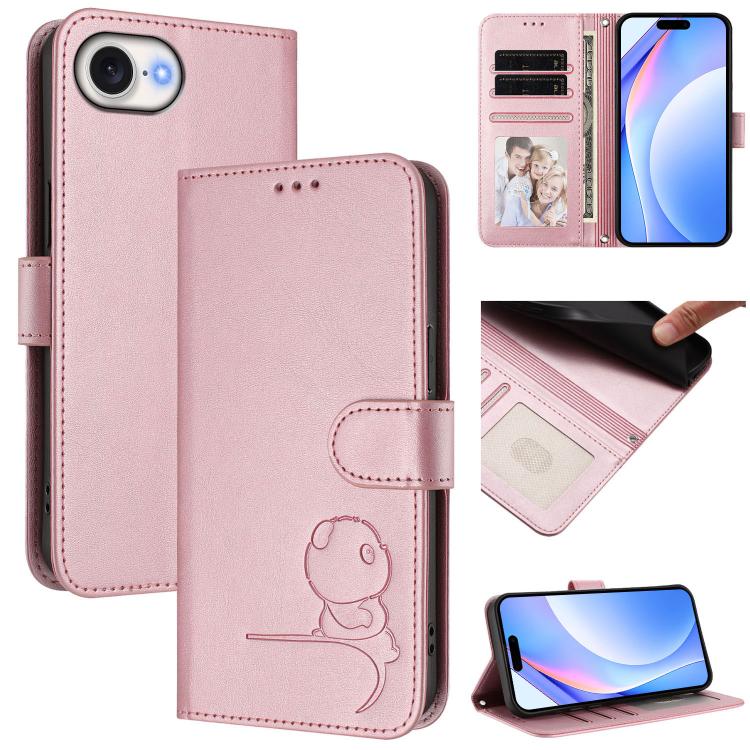 Ốp lưng điện thoại da dập nổi chống RFID Litter Panda kèm dây đeo, dành cho iPhone 17e / 16e, iPhone 17 Pro Max, iPhone 17 Pro, iPhone 17, iPhone Air, iPhone 16 Pro Max, iPhone 16 Pro, iPhone 16 Plus