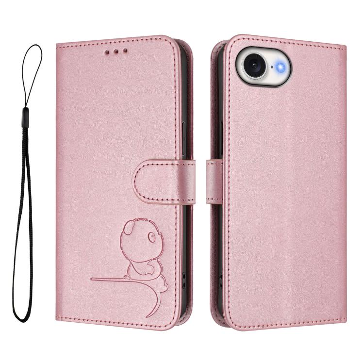 Ốp lưng điện thoại da dập nổi chống RFID Litter Panda kèm dây đeo, dành cho iPhone 17e / 16e, iPhone 17 Pro Max, iPhone 17 Pro, iPhone 17, iPhone Air, iPhone 16 Pro Max, iPhone 16 Pro, iPhone 16 Plus