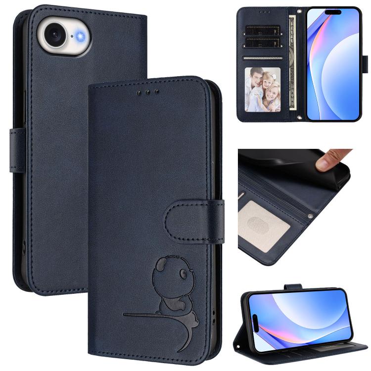 Ốp lưng điện thoại da dập nổi chống RFID Litter Panda kèm dây đeo, dành cho iPhone 17e / 16e, iPhone 17 Pro Max, iPhone 17 Pro, iPhone 17, iPhone Air, iPhone 16 Pro Max, iPhone 16 Pro, iPhone 16 Plus