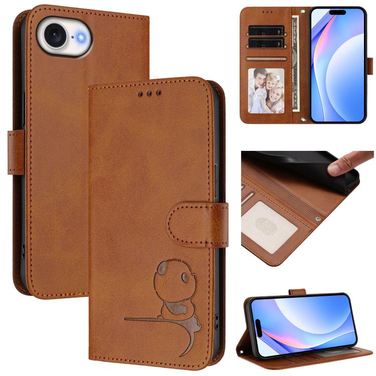 Ốp lưng điện thoại da dập nổi chống RFID Litter Panda kèm dây đeo, dành cho iPhone 17e / 16e, iPhone 17 Pro Max, iPhone 17 Pro, iPhone 17, iPhone Air, iPhone 16 Pro Max, iPhone 16 Pro, iPhone 16 Plus